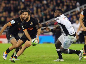 El conductor. Juan Martín Hernández arma un ataque de Jaguares ante Sharks. 