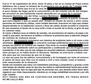 Publicación de la victima en las redes sociales