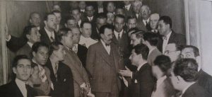 José Félix Uriburu, presidente de la Argentina, recibiendo a los jugadores en Casa Rosada, abril de 1931