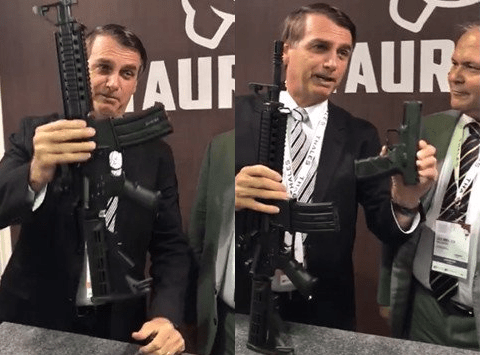 Bolsonaro con armas