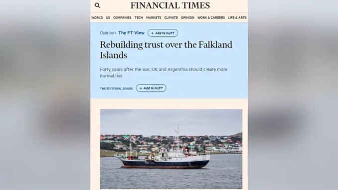 La portada del editorial del Financial Times