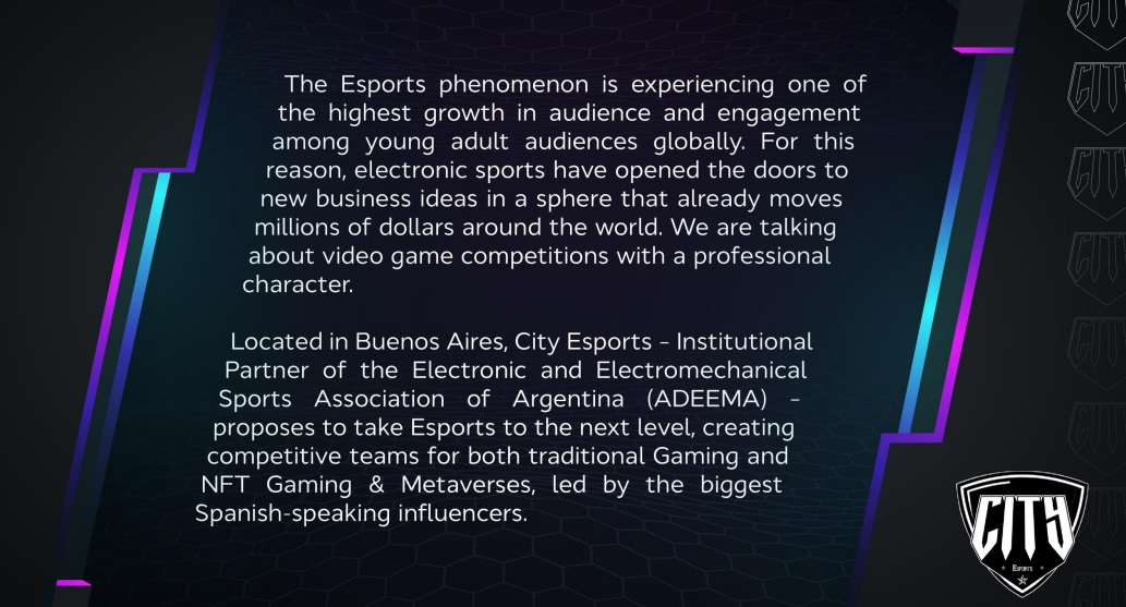 Carta de presentación de CITY eSports.