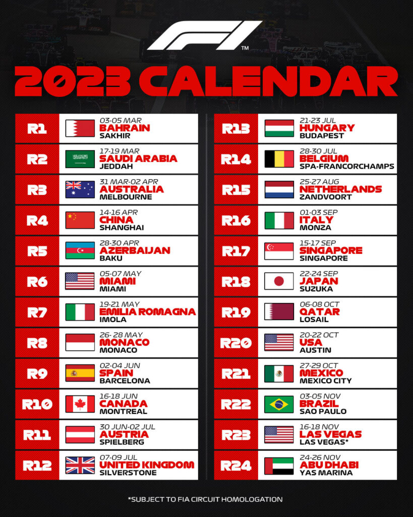 Calendario completo para 2023.