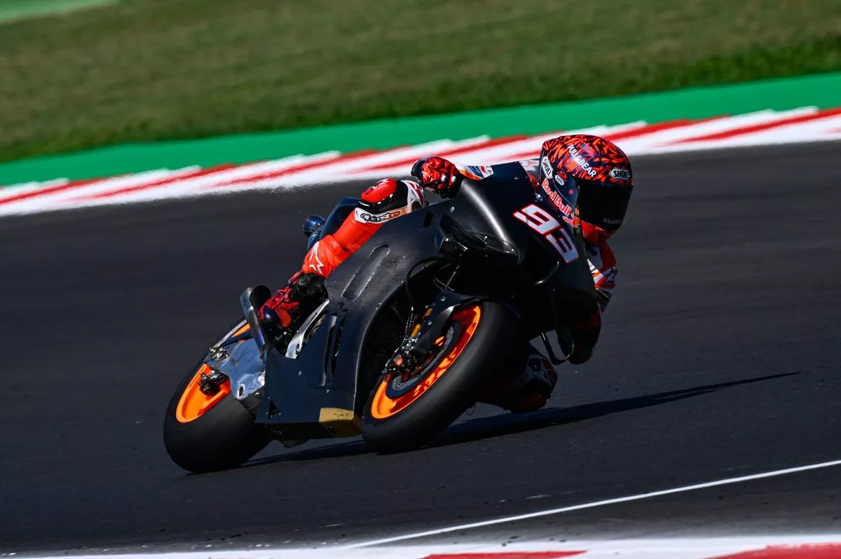 Marc Márquez abordo de su Honda de pruebas