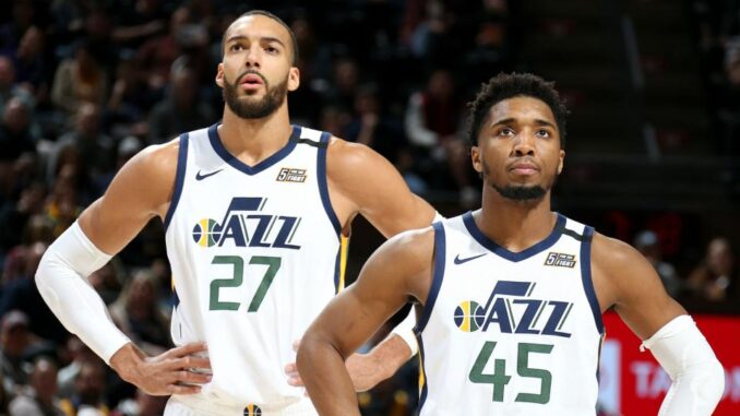 Rudy Gobert (Izquierda) y Donovan Mitchell (Derecha) los 2 movimientos más grandes de esta agencia libre, Rudy a Minnesota y Donovan a Cleveland. (Fuente: SportingNews)