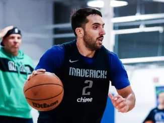 Facundo Campazzo entrenando con Dallas Mavericks (fuente Yahoo Deportes).