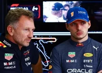 Max Verstappen junto a Christian Horner