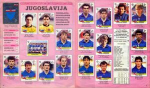 Selección de Yugoslavia en el álbum de figuritas del Mundial 1990