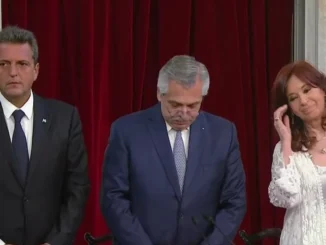 Sergio Massa, Alberto Fernandez y Cristina Fernandez de Kirchner en el congreso.