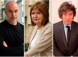 Larreta, Bullrich y Milei, los principales candidatos opositores.