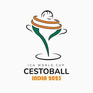 El logo del Mundial de Cestoball 2023, diseñado por la argentina Renata Tosco.