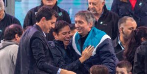 Eduardo "Wado" de Pedro, Axel Kicillof y Máximo Kirchner (Noticias Argentinas)