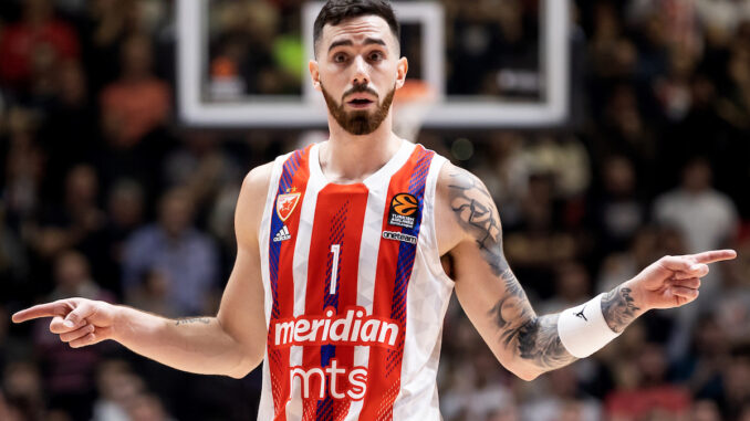 Luca Vildoza jugando en su último club antes del Panathinaikos: Estrella Roja de Belgrado.