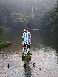 Gigantografía de Messi en Bangladesh.