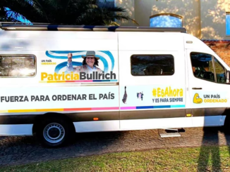 La casa rodante con la cual Patricia Bullrich recorre el país en la etapa final de su campaña.