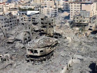 La Franja de Gaza tras un bombardeo Israelí.