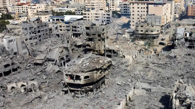 La Franja de Gaza tras un bombardeo Israelí.
