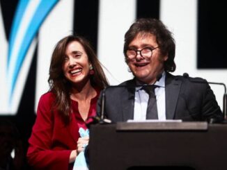 Victoria Villarruel y Javier Milei tras ganar el ballotage