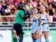 Cristina Cosentino, Agustina Gorzelany y Sofía Cairó, tres de las seleccionadas para la gira en Valencia, España. (imagen: ESPN)