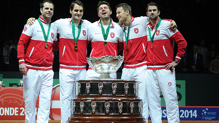 Federer consiguiendo la Copa Davis (2014)